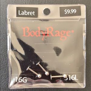 3 UNWORN labret studs 16G